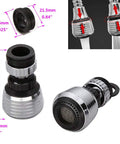 360 Degree Swivel Water Saving Faucet Aerator Diffuser Nozzle Adapter, 2 Spray Modes, Solid ABS Chrome Finish, 22-24mm