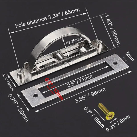 2 Pack Stealthy Invisible Cabinet Drawer Handle 180 Degree Rotating Hidden Concealed Grip Pulls For Cabinets Zinc Alloy