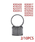 Two Or Ten Piece Kit Of Precision Needle Roller Bearings K303428 K192943 Pre Lubricated Full Lock Bearings, showing a gray cylindrical bearing with needle rollers.
