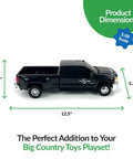 Chevrolet Silverado Dually Toy Truck With Trailer Hitch Realistic 1 To 20 Scale Farm Toy dimensions shown with length 12.5 inches