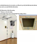 Heavy Duty Electric Telescoping Attic Ladder Pull Down From Ceiling With Remote Control Smooth Glide Safety Handrails Adjusts Fast Saves Floor Space illustration showing dimensions and installation details.