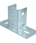 Four Pack Heavy Duty U Post Base For 1-5/8 Inch Square Strut Channel Ground Floor Mount 3/16 Inch Thick Steel Electrogalvanized Finish