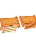 Adjustable Featherboard For Woodworking Safety On Table Saws Router Tables And Band Saws, two bright orange push guides.