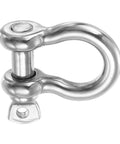 Hella Durable Heavy Duty 3/8 Inch Screw Pin Shackle With 1/2 In Bolt, 2204 Lbs Load 304 Stainless Steel D Ring close-up.