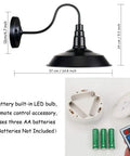 Two Pack Wireless Battery Powered Wall Lights With Remote Control No Wiring Needed Dimmer Industrial Retro Black Wall Lamp For Indoor Hallways Stairs Laundry Room Easy To Install Decor showing black lamp design, remote, and battery setup.