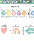 Number Line Bulletin Board Set for Classroom and Home School Decor with colorful boho vibe math learning number lines and decor pieces.