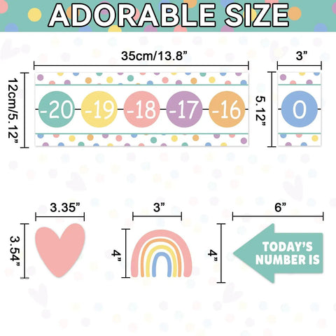 Number Line Bulletin Board Set for Classroom and Home School Decor with colorful boho vibe math learning number lines and decor pieces.