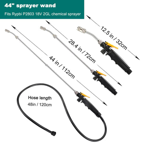 44 Inch Sprayer Wand Kit With Adjustable Nozzle And Trigger, Locking Handle And Hose For P2800 P2803 Sprayers, various lengths