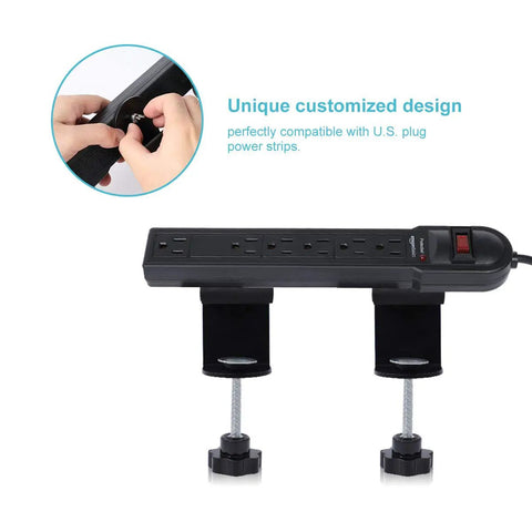 One Hand Access Desk Edge Power Strip Clamp Mount Space Saving Cable Organizer Holder Compatible With Belkin And Other Mountable Strips