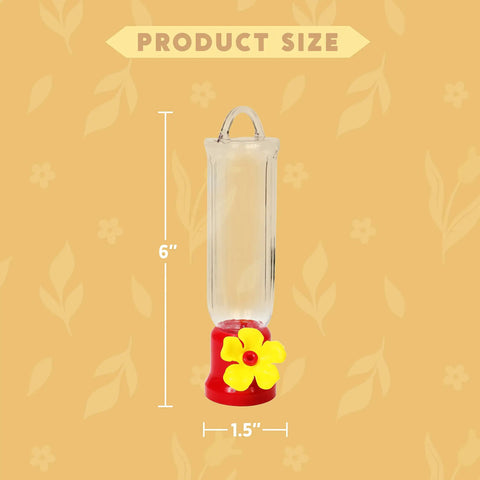 Set Of 6 Mini Hummingbird Feeders With Hanging Wires, Transparent Outdoor Hummingbird Feeder Set With Flower Shaped Sipping Outlet