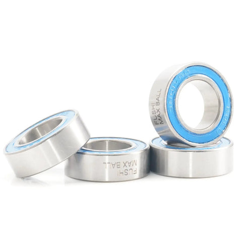 Beefy Cartridge Bearings 15x24x7mm Chrome Steel Sealed With Grease Double Row 3802LLU For Hubs Pivot 4 Pack Heavy Duty Cart Bearings With High Load Capacity, four sealed bearings
