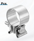 2 Pack 410 Stainless Steel Exhaust Clamp Set Adjustable From 1.69 Inch To 1.97 Inch Narrow Band Butt Joint 29mm Wide Muffler Seal Clamp