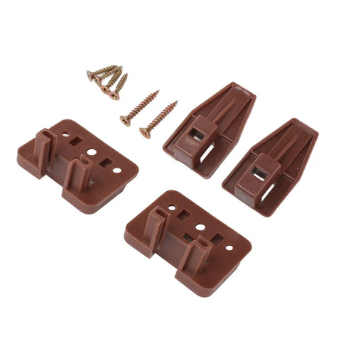 10 Pack Drawer Track Guides And Glides Kit With Plastic Center And Bottom Mount Slides, Replacement Screws Displayed