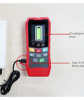 Heavy Duty Wall Detector Scanner And Real Deal Stud Finder showing charging port and LCD screen for easy use on DIY projects.