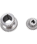 Heavy Duty Drop In Steel Duplicate Gear Set For Mini Lathes, showing two steel gears for transmission replacement.