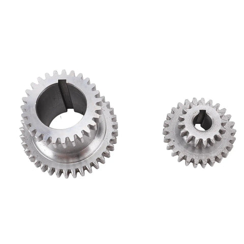 Workhorse Grade Metal Gear Set Featuring High Low Speed Duplicate Gears Built Tough For Rock Solid Performance On 0618 7x12 7x14 Mini Lathe Mill Upgrades, showing large and small metal gears.