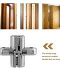 Two Pack 180 Degree Hidden Door Hinges Zinc Alloy Invisible Concealed Cross Hinge For Cabinets And Furniture Easy Installation 6 Kg Bearing XS Size Durable Abrasion Resistant Hardware Kit close-up view and installed examples