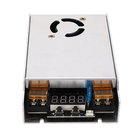 Heavy Duty MPPT Solar Boost Controller Step Up Charge Regulator Built Tough Boasts 98 Percent Efficiency, stainless housing, digital display.