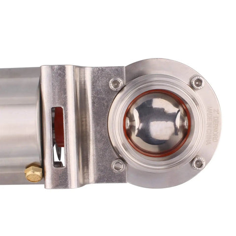 Close-up of 2 Inch Sanitary Butterfly Valve with Pneumatic Actuator Pro Grade Stainless Steel 304 Tri Clamp