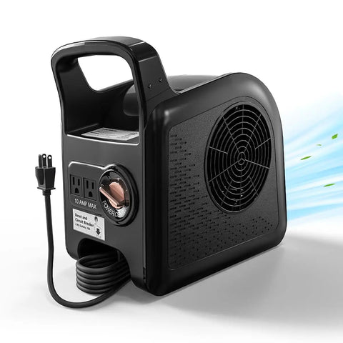 High Velocity Blower Fan Air Mover For Floor Drying And Ventilation, 355 CFM Portable Utility Fan with Dual AC Outlets, Black