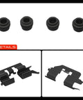 Ultimate Rear Disc Brake Hardware Kit For Honda Odyssey And Ridgeline Plus Acura TL Featuring Durable Steel Clamps, Springs And Bolts To Fix Rattling Brakes And Boost Stopping Power For Your Ride, black brake clips