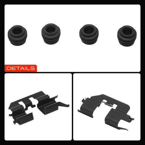 Ultimate Rear Disc Brake Hardware Kit For Honda Odyssey And Ridgeline Plus Acura TL Featuring Durable Steel Clamps, Springs And Bolts To Fix Rattling Brakes And Boost Stopping Power For Your Ride, black brake clips