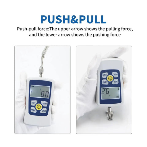 Digital Force G Pro Grade Dynamometer Push And Pull Tester For Compression 100N Capacity With Real Time Peak And First Peak Modes Four Unit Options N Kg Lb Oz And Adjustable Acceleration Setting For Precise Force Measurement, handheld push-pull force tester
