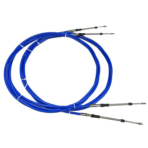 Universal 23 Ft Outboard Shift And Throttle Cable Set For 3300 33C Control Boxes Blue Two Piece Cables For Yamaha Suzuki Honda Nissan Chrysler