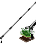Adjustable Length Action Hoe For Weeding Stirrup Hoe Gardening Tool with cushioned grip and cutting blade over soil