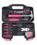 39 Piece Household Tools Kit With Plastic Toolbox For Easy Home Repairs And Quick DIY Projects open display view