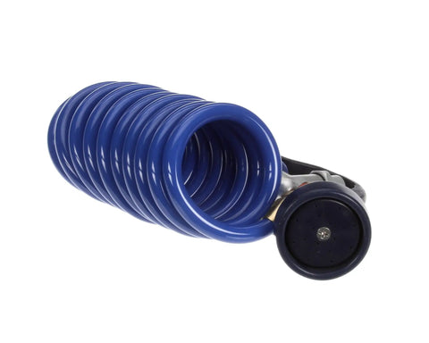 Coiled blue 9 ft hose of Pet Grooming Aluminum Angled Spray Valve With 9 Foot Coiled Hose 35 Degree Spray