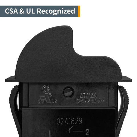 Close-up of Straight Up Heavy Duty Plug And Play Dual Voltage Safety Toggle Switch 16 Amp On Off for safe operation.