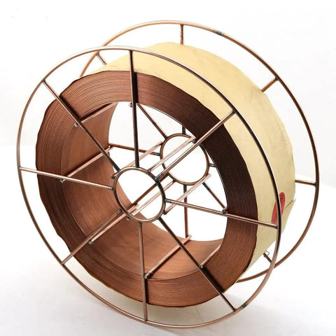 ER70S-6 Mild Steel MIG Welding Wire 0.035 Inch Diameter, 30 Pound Copper Coated Roll On 12 Inch Steel Spool, GMAW Shielded