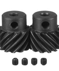 Two Piece Heavy Duty Helical Gear Set Mod 1 12T 5mm Bore 45 Degree Left And Right Hand Spiral Gears With M4 M5 Screws