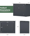 Heavy Duty Outdoor Trash Can Storage Shed With Bike Shed Design, Rugged Galvanized Steel Construction, Weatherproof Chain Lid