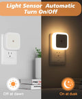 Sujeet night light, white square plug-in wall night lamp with warm white LED, front view