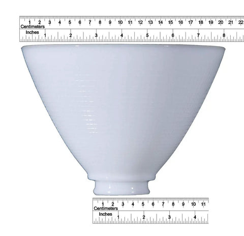 8 Inch Diameter IES Style White Opal Glass Reflector Shade With Waffle Pattern Two And One Quarter Inch Fitter For Antique Style Floor Lamps Retro Vibe Makeover For Warm Glow Home Decor