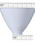 10 Inch White Opal Glass Reflector Shade With Waffle Pattern Glass For Floor Lamps And Mogul Sockets, IES Style Lip Fitter 2 7/8 Inch