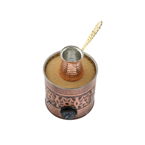 Copper Electric Hot Sand Turkish Style Coffee Maker Small Dual Voltage 110 to 220V coffee maker with copper cezve in sand heater