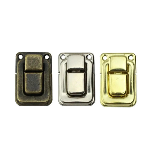 Sturdy Iron Box Hasps Set Of 10 Latches With Antique Bronze Finish And Gold Tone for jewelry chests 25x37mm metal latches
