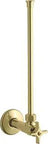 1/2 Inch NPT Angle Supply With Stop And Cross Handle, Annealed Vertical Tube, Brass Compression Valve, Versatile Bathroom Sink Or Kitchen Faucet Connection, Sturdy Plumbing Supply Line