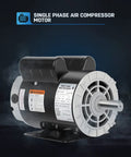 Beast 5 HP 230V Single Phase Air Compressor Motor, 3450 RPM, 56 Frame, Keyed Shaft, ODP, ideal for home garage or shop use