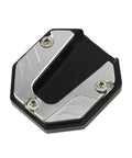 Aluminum Alloy Kickstand Plate Extension For Universal Dirt Bikes And Motorbikes Side Stand Foot Pad Dope Upgrade Durable Wear Resistant Support Accessory Silver, showing top view of product.