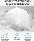 Five Layer KN95 Face Mask Pack 50 Count Breathable Cup Style With Elastic Ear Loops Dust Safety Mask Super Comfy All Day Wear 95 Percent Filtration