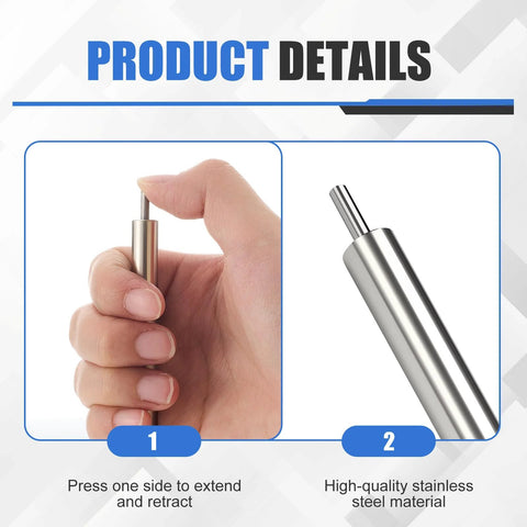 Hand holding a stainless steel wire pulling roller, part of the Heavy Duty Steel Wire Pulling Roller for 4 Inch Electrical Boxes.