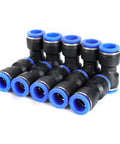 Premium Pneumatic Straight Push Connect Fittings Kit For Air Line Quick Hose Repair With High Pressure Resistance And Simple Tool-Free Installation Saving Time On Industrial Automation And Heavy Duty Setup Projects, black 6mm fittings