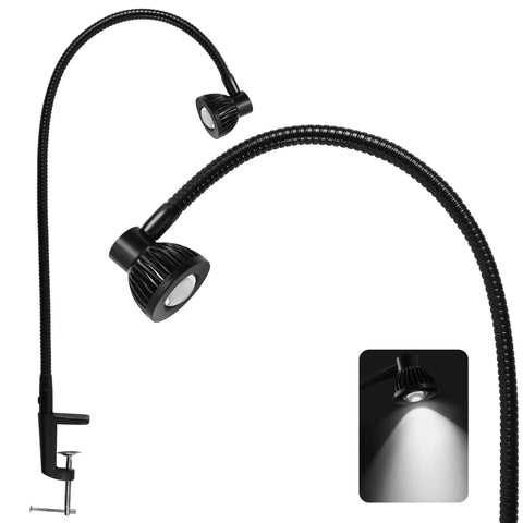 5W COB LED Desk Lamp With Long Swing Arm 110V 220V Metal Architect Task Light Clamp Mount Adjustable Folding Twin Arm Clip On Table Lamp Black Workhorse For Task Lighting Reading And Detail Work