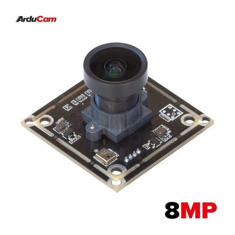 8MP IMX179 USB Camera Module With 115 Degree Wide Angle M12 Lens featuring black circuit board and built-in microphone