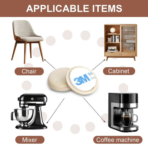 1 Inch Carpet Furniture Sliders And Glides With Self Stick Adhesive, 20 Pack Beige, Easy Move Pads For Chairs And Heavy Furniture On Carpet, No Slip, Floor Friendly, Great For Moving Appliances