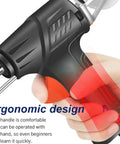 Close-up of ergonomic handle on Three In One Do It All Industrial Welding And Cutting Machine with Internal Heating.